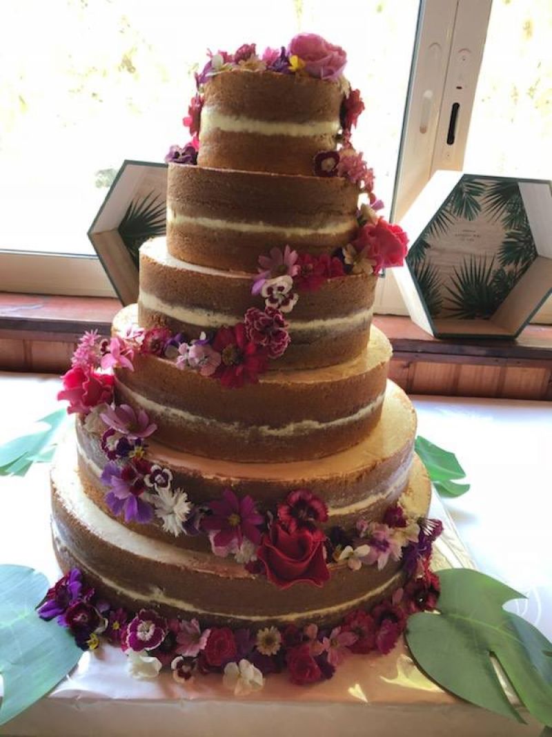 Frangipany - Wedding Cakes : Nude Cake déco fleurs comestibles